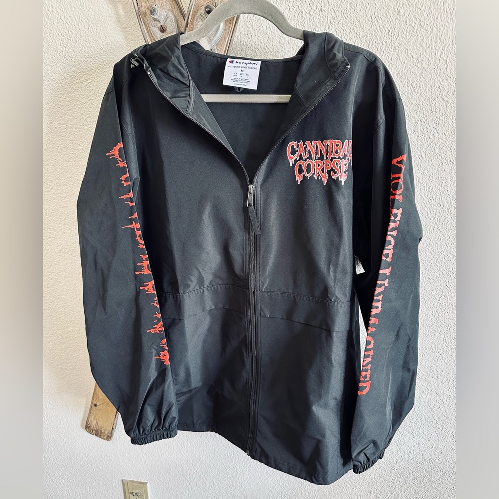 Men’s Cannibal Corpse “Violence Unimagined” Zip Up Windbreaker - Medium, Black